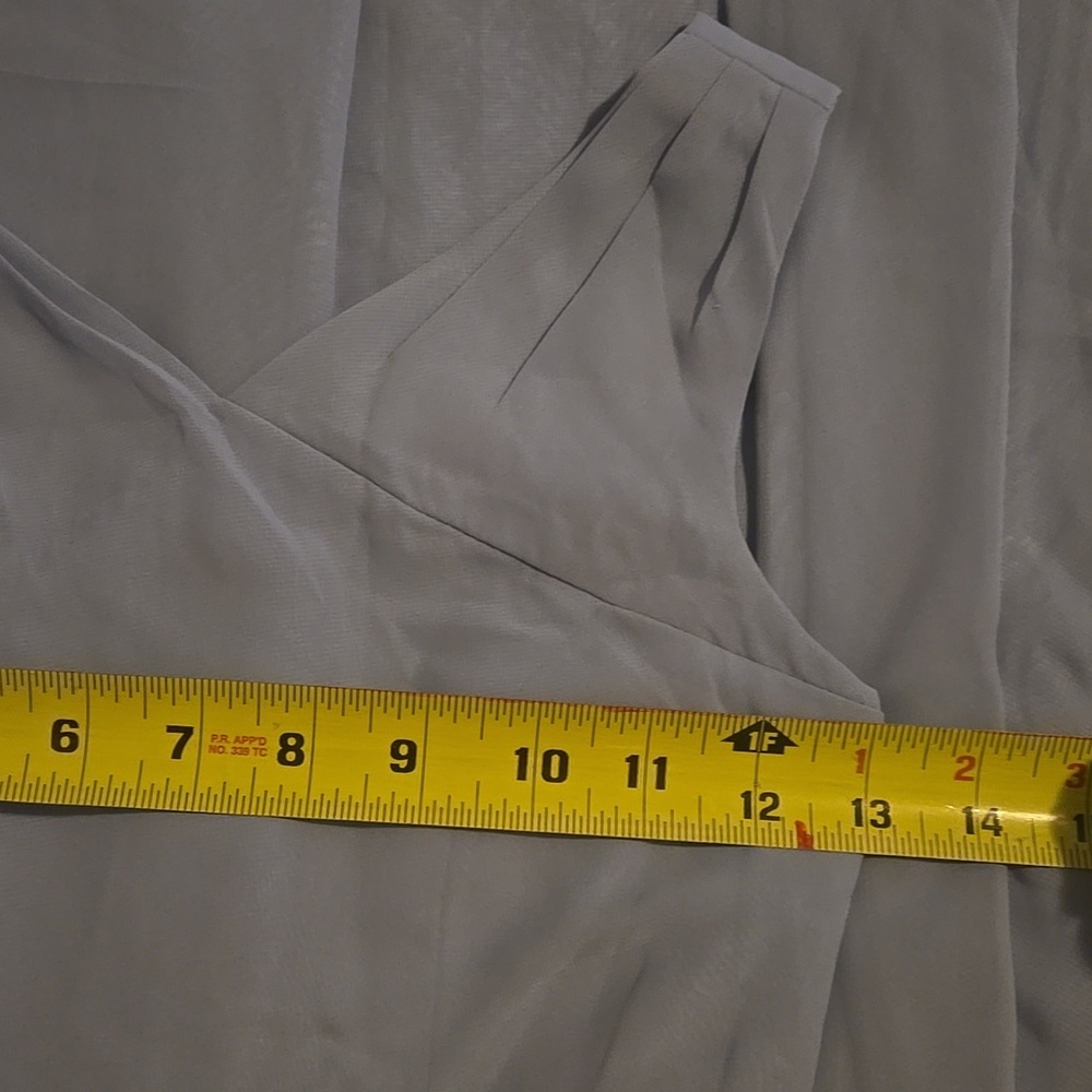 Azazie V-Neck Dress in Light Blue (2b) - Picture 6 of 9